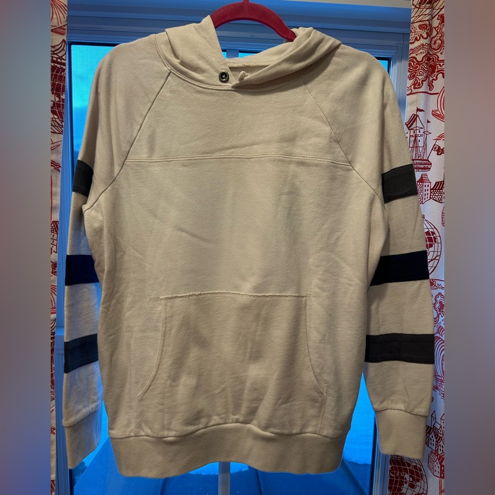 EUC Madewell Cream Striped Hoodie
